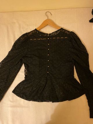 Blusa encaje negro Morgan Talla M