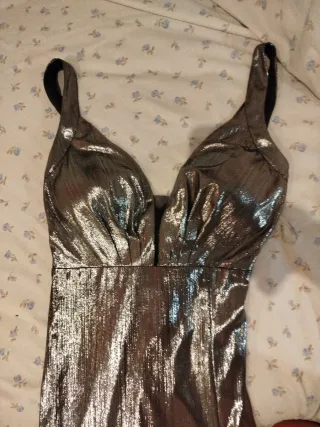 Vestido fiesta plateado Talla S/M sin estrenar