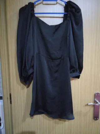 Vestido negro manga larga talla S