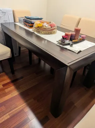 Mesa comedor extensible madera maciza