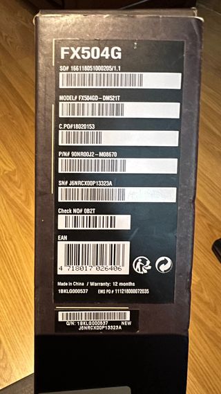 Portátil Asus TUF FX504G i5 GTX 1050 Ti