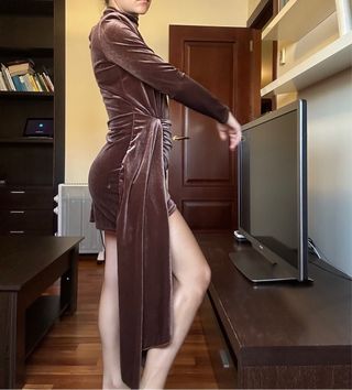 Vestido para ocasión marrón sin estrenar