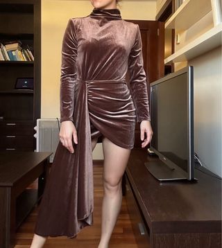 Vestido para ocasión marrón sin estrenar