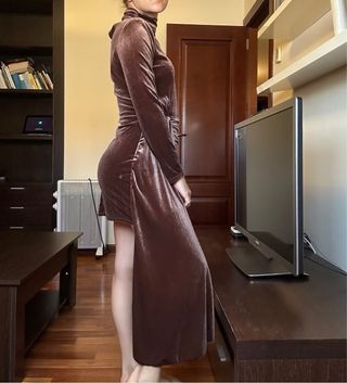 Vestido para ocasión marrón sin estrenar