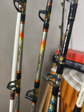 Varias cañas de curricán Shimano
