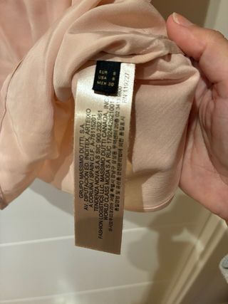 Blusa Massimo Dutti Beige/Rosa Encaje Talla M