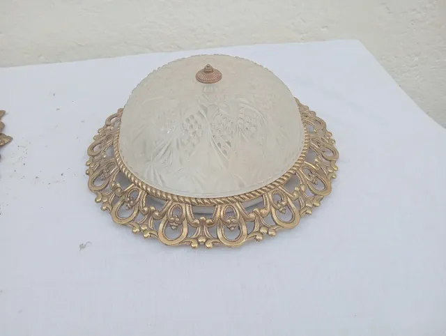 Plafónes antiguos vintage cristal y metal