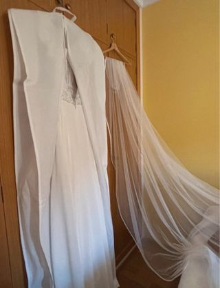 Velo de novia blanco
