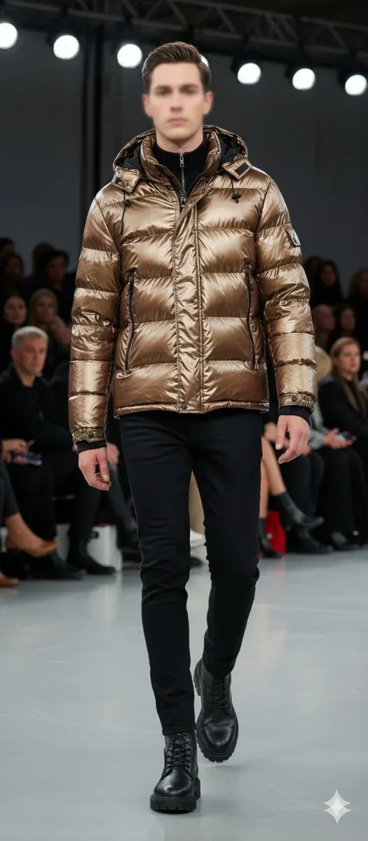 Cazadora dorada acolchada