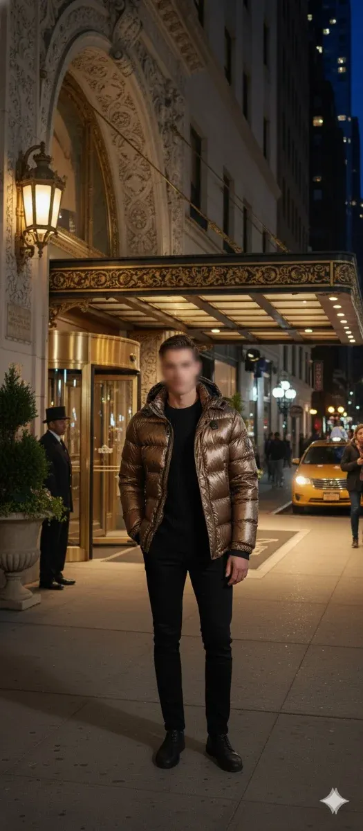 Cazadora dorada acolchada