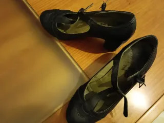 Zapatos de baile de piel negros