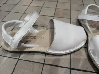Sandalias Menorquinas Piel Blancas Talla 34