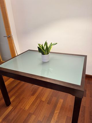 Mesa comedor extensible madera nogal 