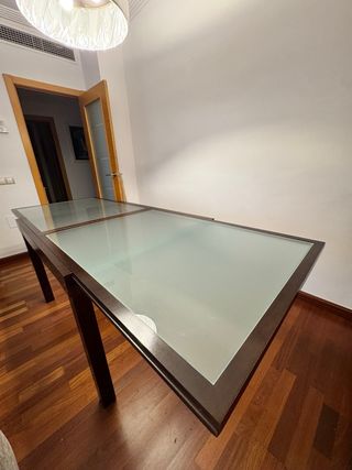 Mesa comedor extensible madera nogal 