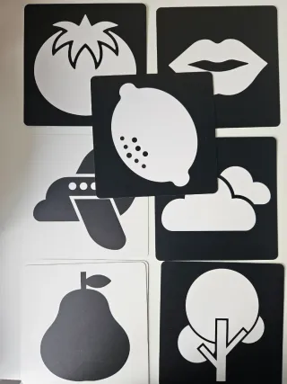 Tarjetas Visuales Blanco y Negro Bebé 0-3