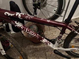 Bicicleta Scott Morada con Diseño Blanco