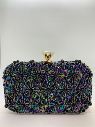 Clutch fiesta pedrería multicolor