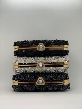 Clutch fiesta pedrería multicolor