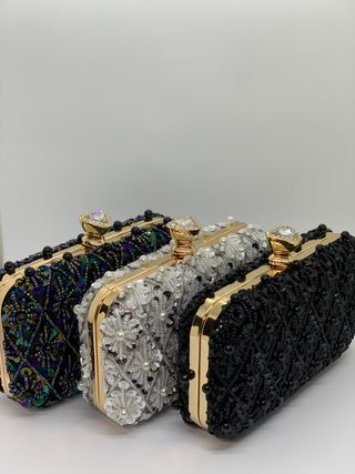 Clutch fiesta pedrería multicolor
