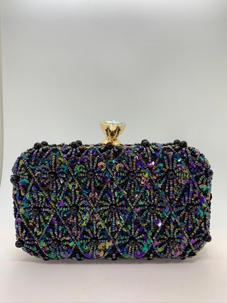Clutch fiesta pedrería multicolor