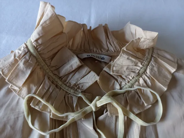 Camisa juvenil manga corta beige