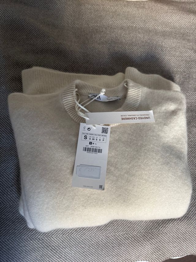 Vestido largo Zara cachemira beige Talla S