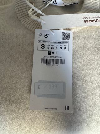 Vestido largo Zara cachemira beige Talla S