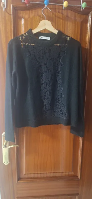 Jersey Zara encaje negro