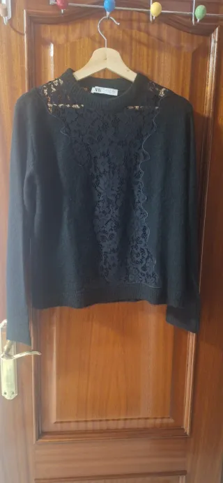 Jersey Zara encaje negro