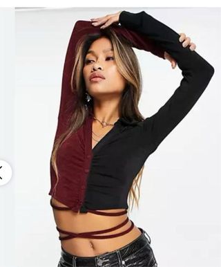 Camisa Bershka bicolor elástica Talla M