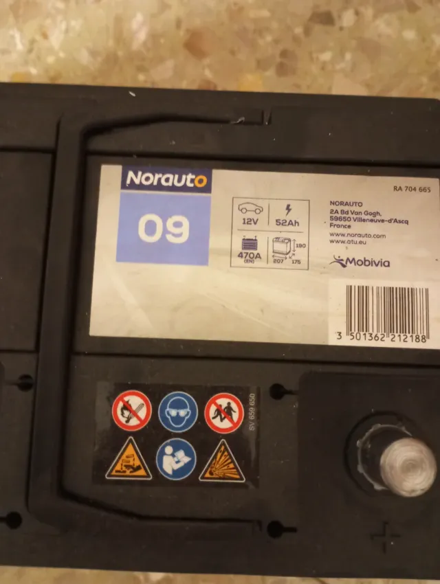 Batería Coche Norauto 12V 52Ah 470A
