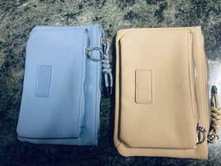 2 Carteras/Monederos Cremallera Beige y Azul