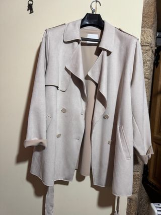 Chaqueta Mango Ante Beige Talla XXL