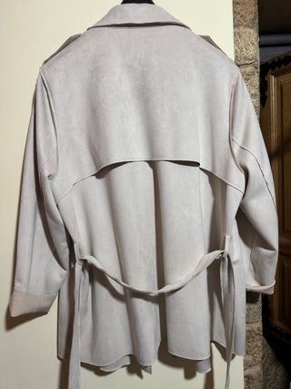 Chaqueta Mango Ante Beige Talla XXL