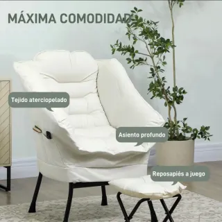 Sillón de salón blanco y negro