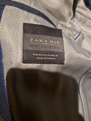Traje Zara Azul/Gris + 2 Corbatas