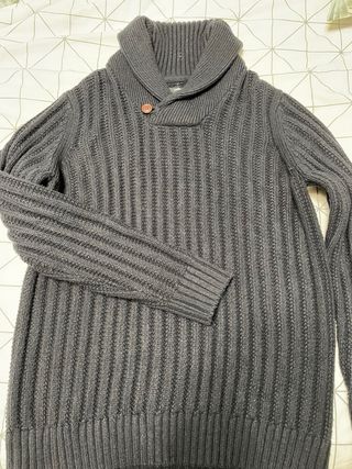 Jersey grueso cuello vuelto azul