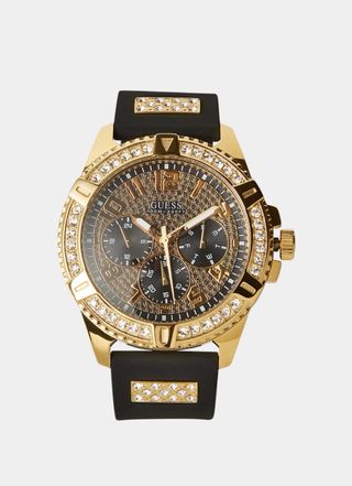 Reloj Guess Dorado y Negro con Cristales