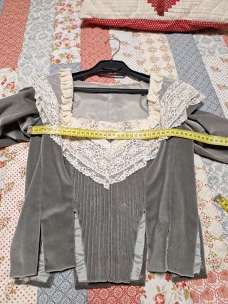 Traje de Fallera Completo Beige y Azul
