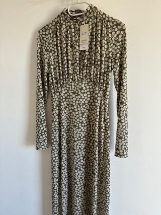 Vestido Mango floral verde nuevo con etiqueta