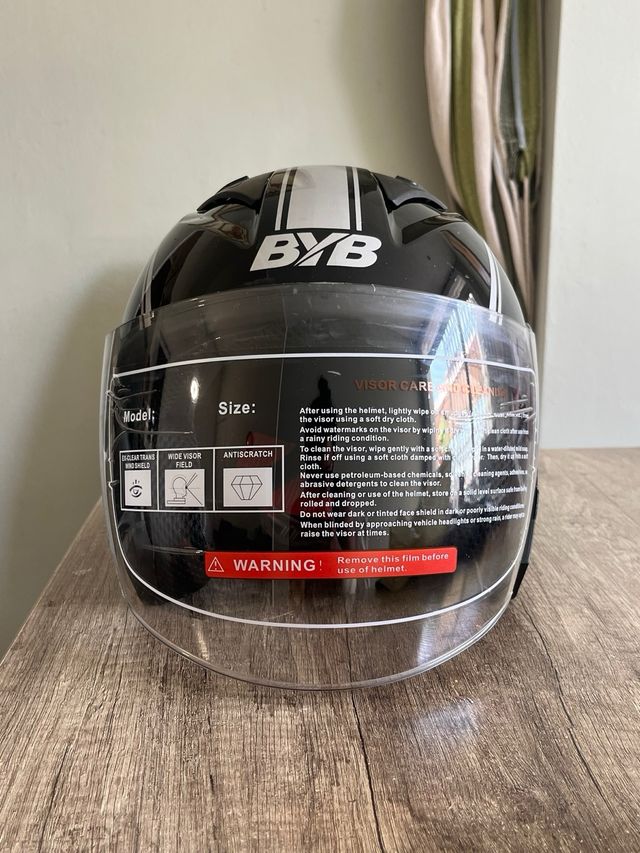 Casco Moto Jet BYB Negro