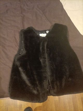 Chaleco niña terciopelo negro talla 10