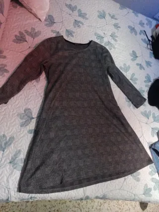 Vestido cuadros gris y negro Talla L