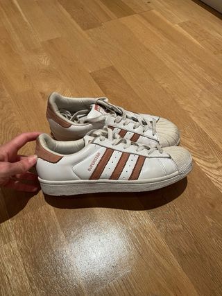 Adidas Superstar Talla 38 Rosa y Blanco