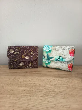 Cartera monedero pequeña tela estampada