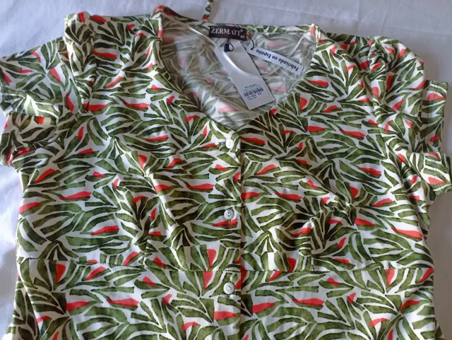 Vestido largo estampado hojas