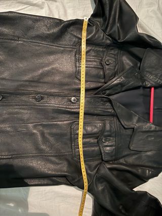 Cazadora cuero hombre negra