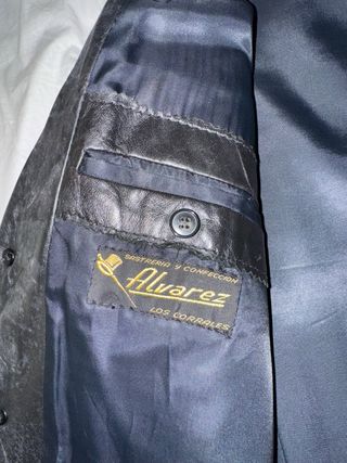 Cazadora cuero hombre negra