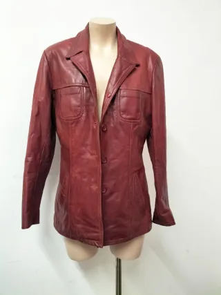 Chaqueta Piel Búfalo Vintage  Roja