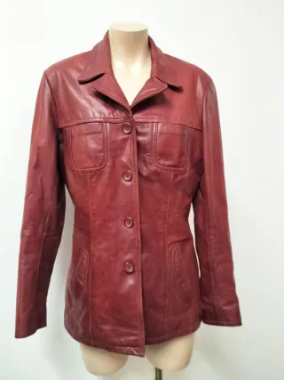 Chaqueta Piel Búfalo Vintage  Roja